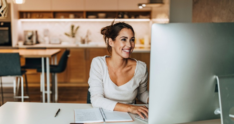 woman on computer